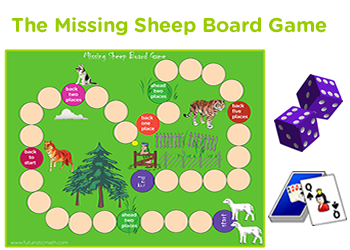 The Missing Sheep Board Game. An exciting fun educational activity for kids.